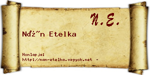 Nán Etelka névjegykártya